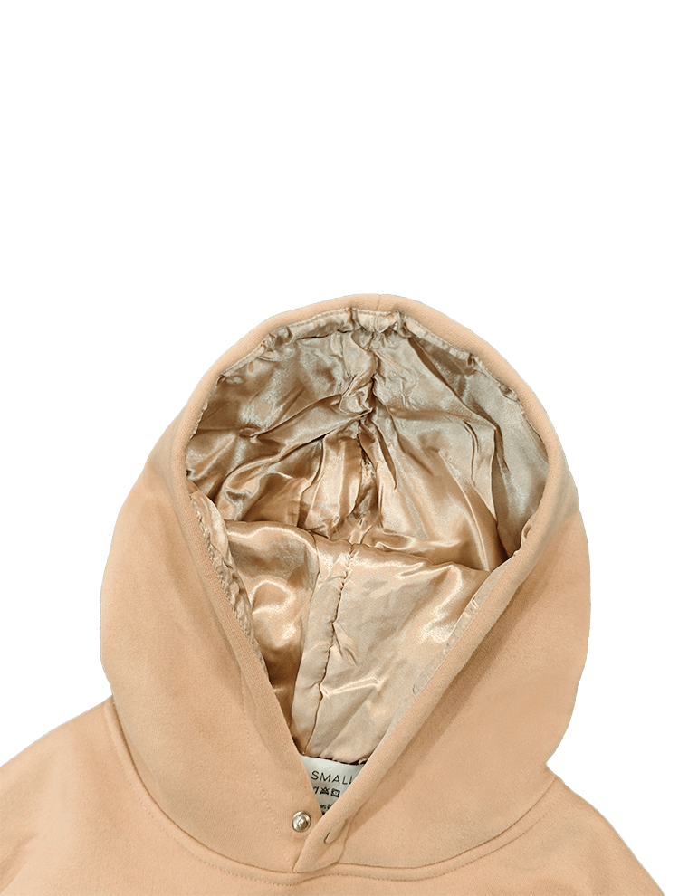 Sudadera con capucha de diseño satinado personalizado con forro interior de seda.