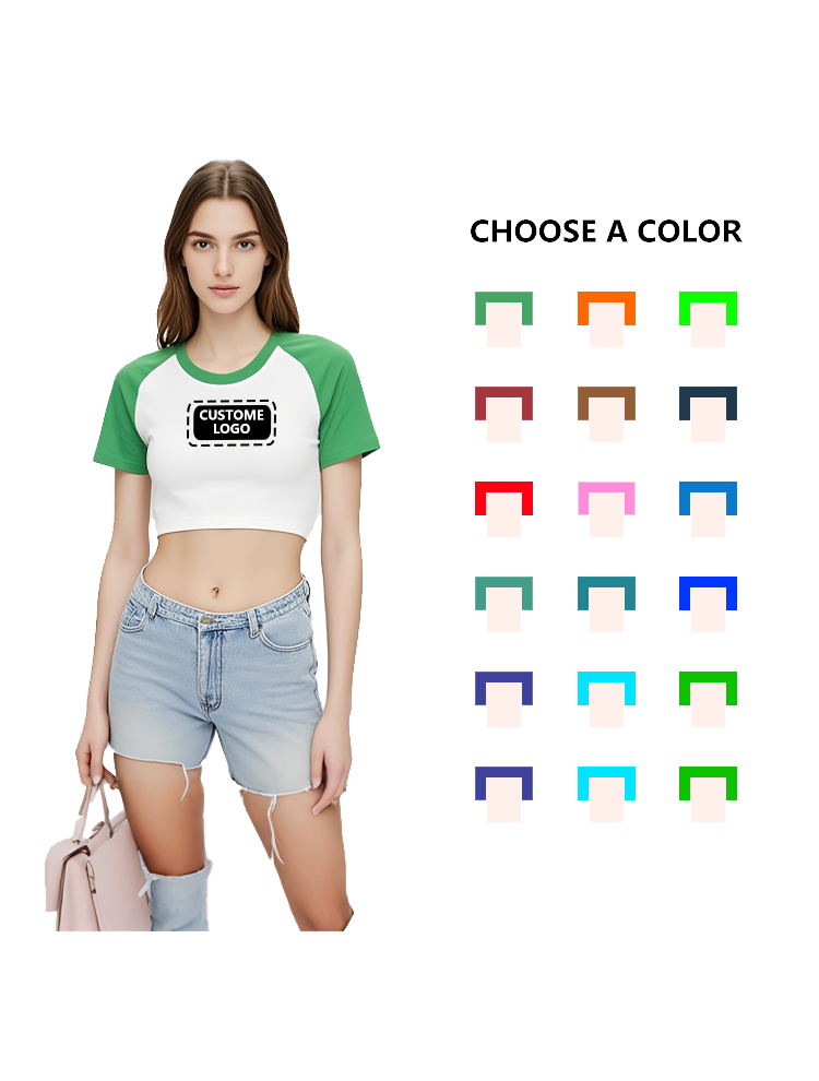 Camiseta de bebé Y2k Crop Tops Camiseta sexy para mujer 100% algodón transpirable