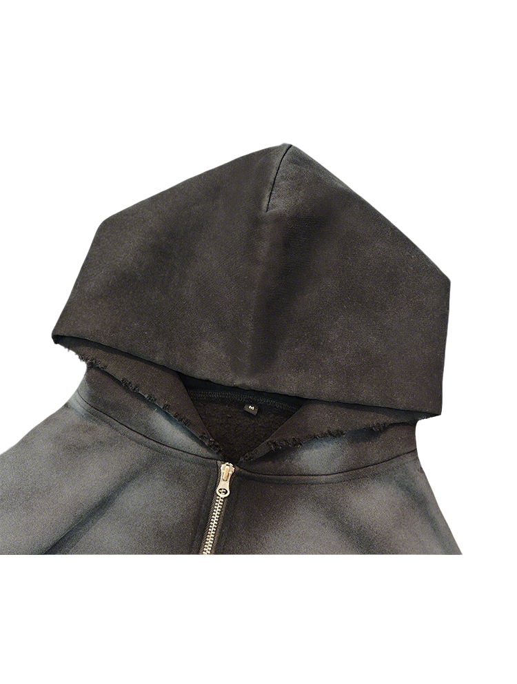 Sudadera con capucha para hombre con logotipo personalizado impreso y lavado con ácido al por mayor de ODMOEM