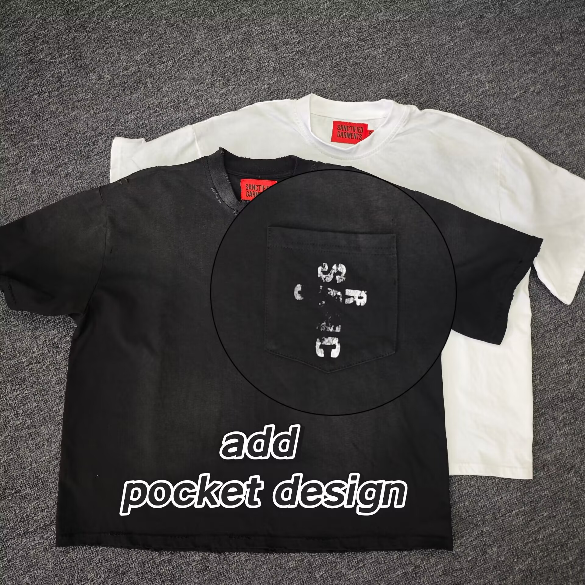 Camiseta de hombre de gran tamaño, lisa, con lavado ácido, de peso pesado, con lavado desteñido al sol, estilo cuadrado, recortada, desgastada, vintage.