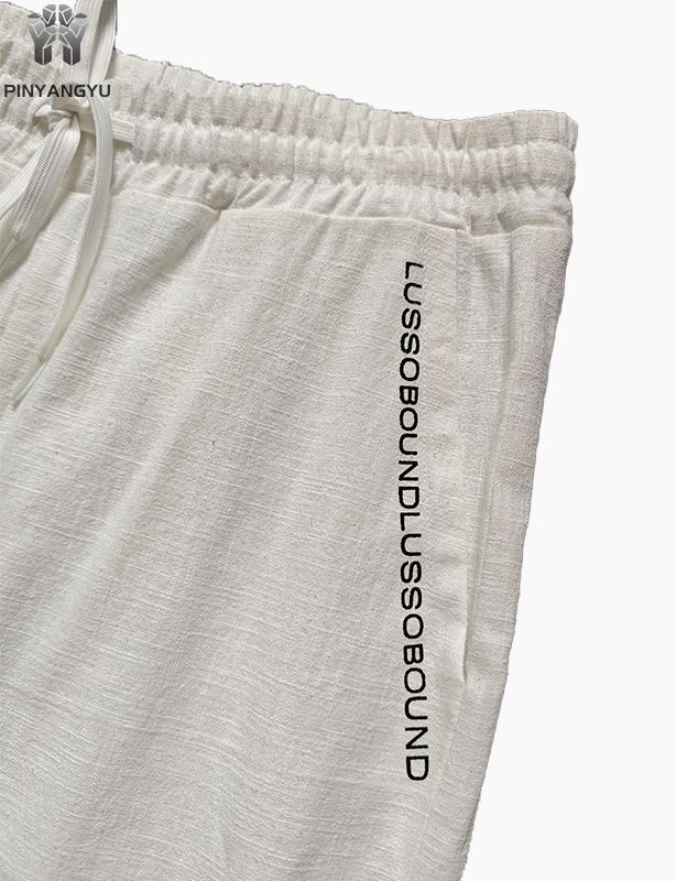 Pantalones de tela de algodón y cáñamo personalizados