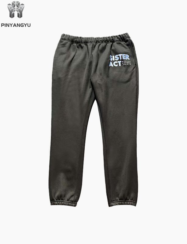 Pantalones deportivos holgados de algodón con pierna recta y logotipo personalizado de alta calidad para hombre al por mayor
