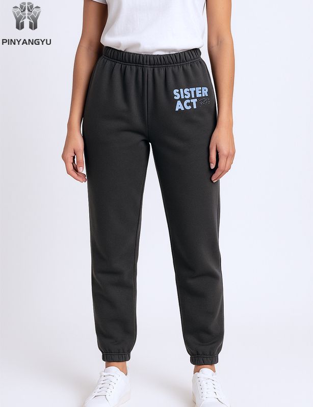 Pantalones deportivos holgados de algodón con pierna recta y logotipo personalizado de alta calidad para hombre al por mayor