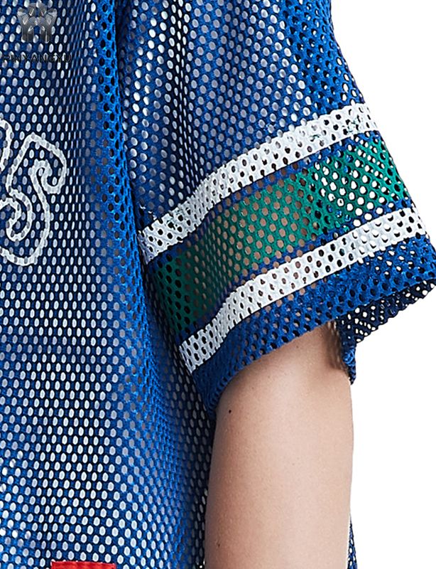 Camiseta de malla macro personalizada, transpirable, con agujeros grandes, ideal para deportes y verano.