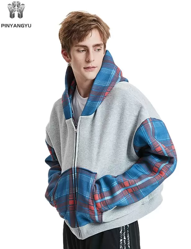 Sudadera con cremallera y estampado artístico Sudadera con cremallera y estampado artístico