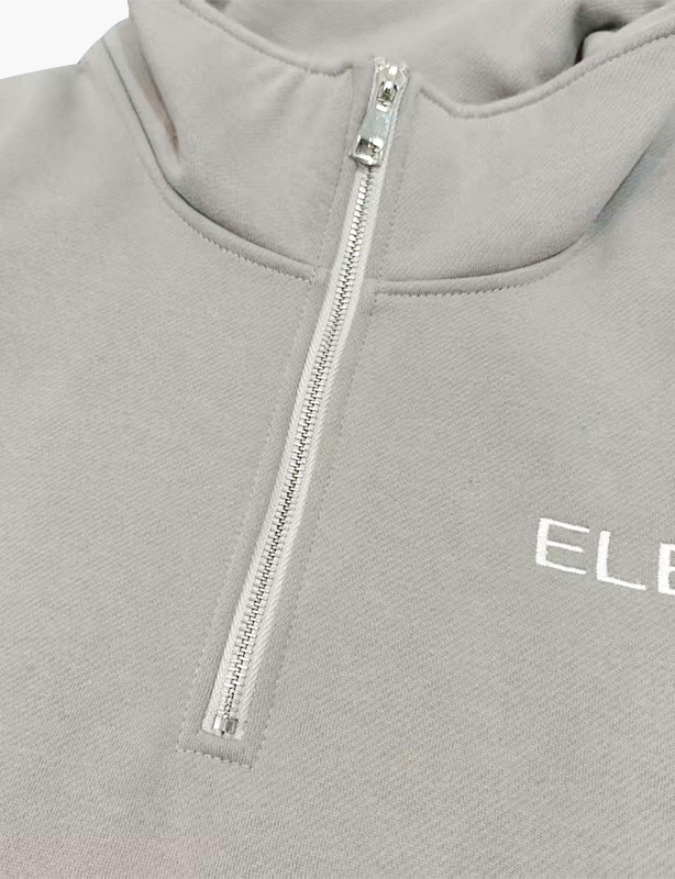Sudadera con capucha larga de felpa con cuello redondo para mujer, logotipo personalizado de alta calidad, 100% algod&oacute;n, jersey con media cremallera, hecho en China OEM